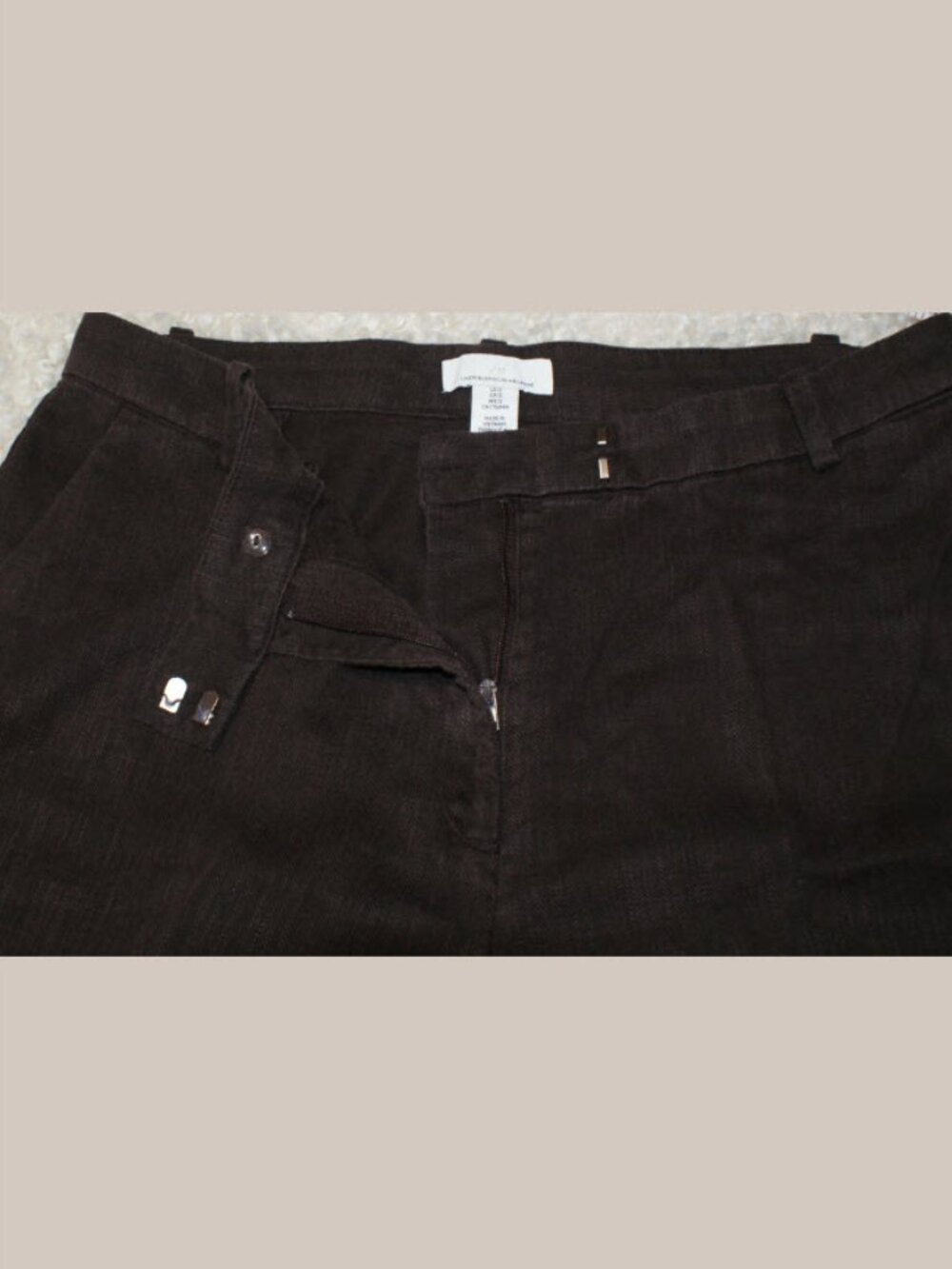 H&M Linen-Blend  Brown Pants - Size 12 - BRAND NEW - Picture 8 of 13
